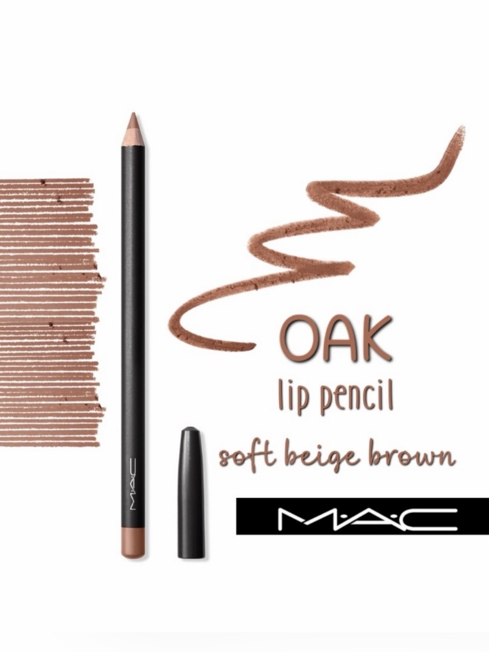 Mac Cosmetics Lip Pencil Oak Beige Brown Brand New in Box Authentic